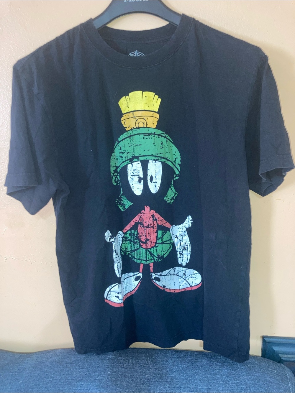Vintage Warner Bros. Black Looney Tunes Logo Tee with White Print